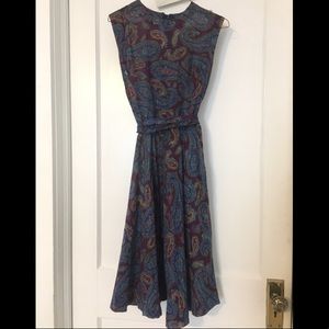 Vintage Handmade Paisley Midi Swing Dress